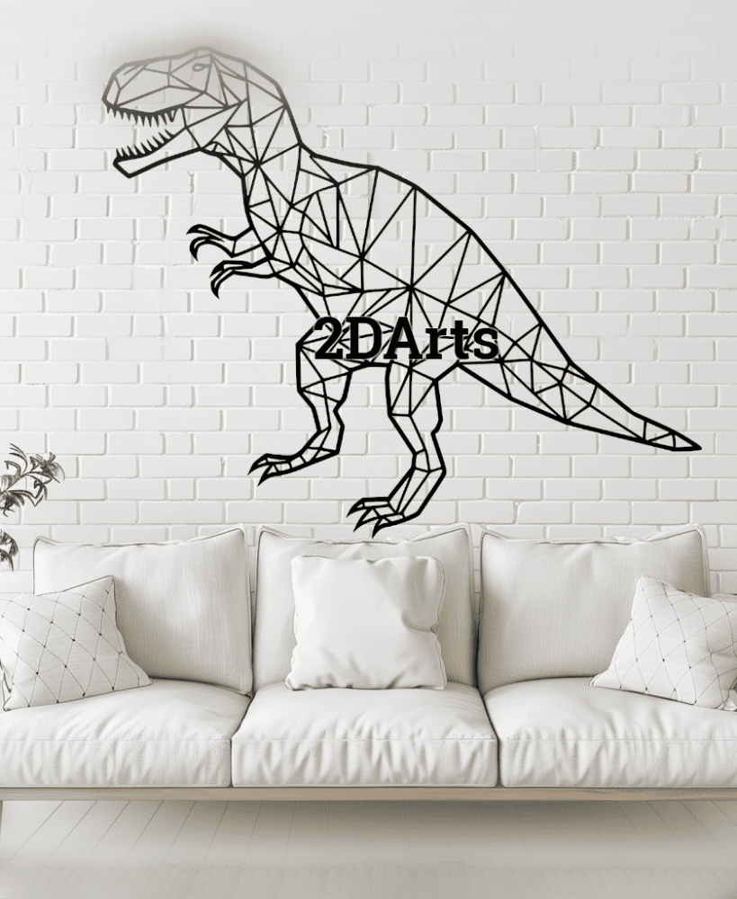 Low Poly Trex 2D Wall Art/Window Art - Digital STL & SVG File for 3D Printing or Laser Cutting 3d model