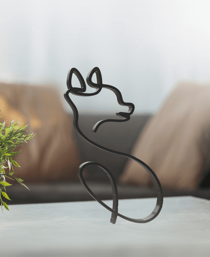 Dog Line Art, Modern, Minimalist 3d model