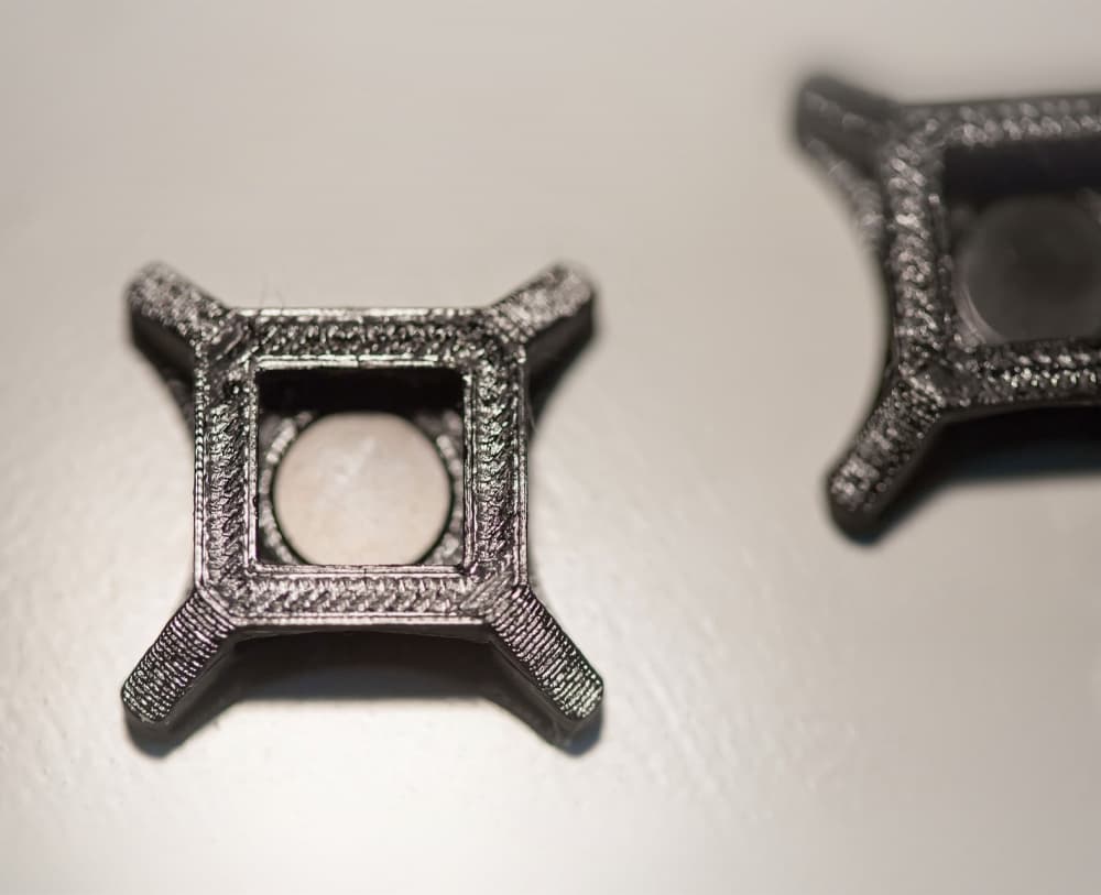 Magnetic base to hold 13mm cable straps for cord management 3d model