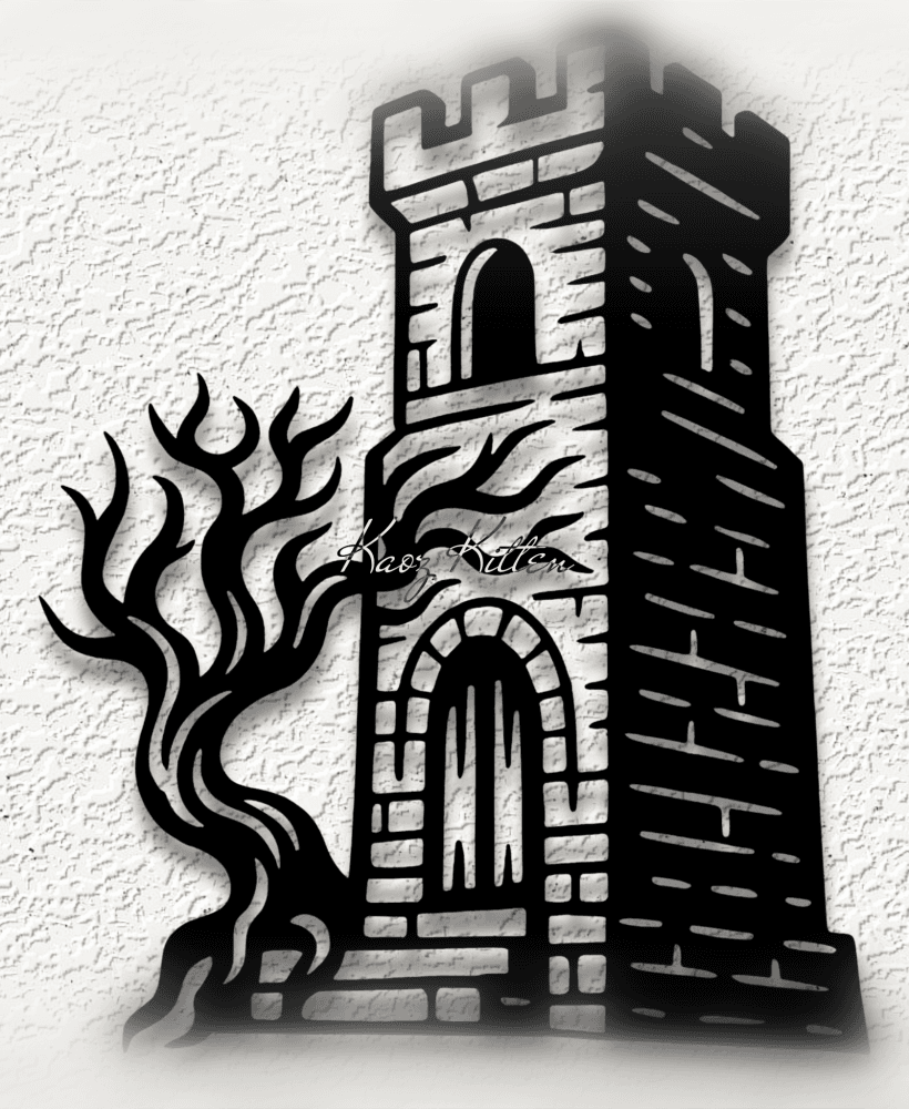 haunted rook chess wall art home decor 3d model