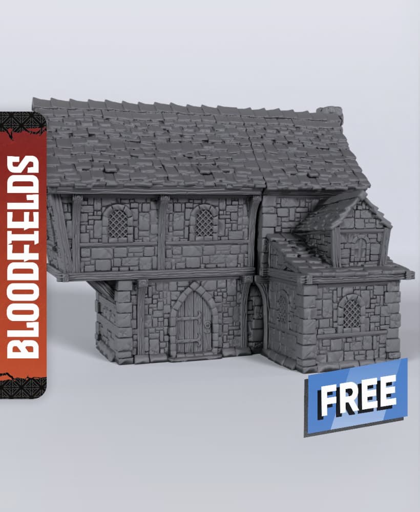 Large Building - With Free Dragon - 5e DnD Inspired for RPG and Wargamers 3d model