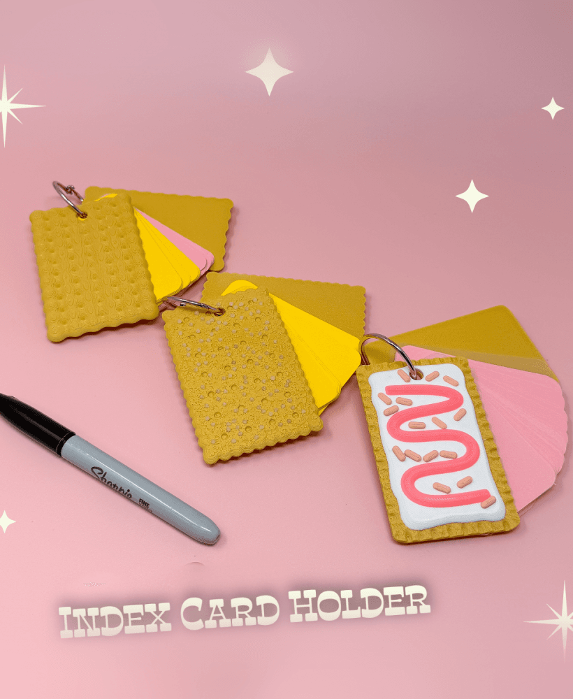 Retro Snack Cracker Notecard Index Card Holder - Fake Food Nostalgia Flash Card Ring Desk Stationery 3d model