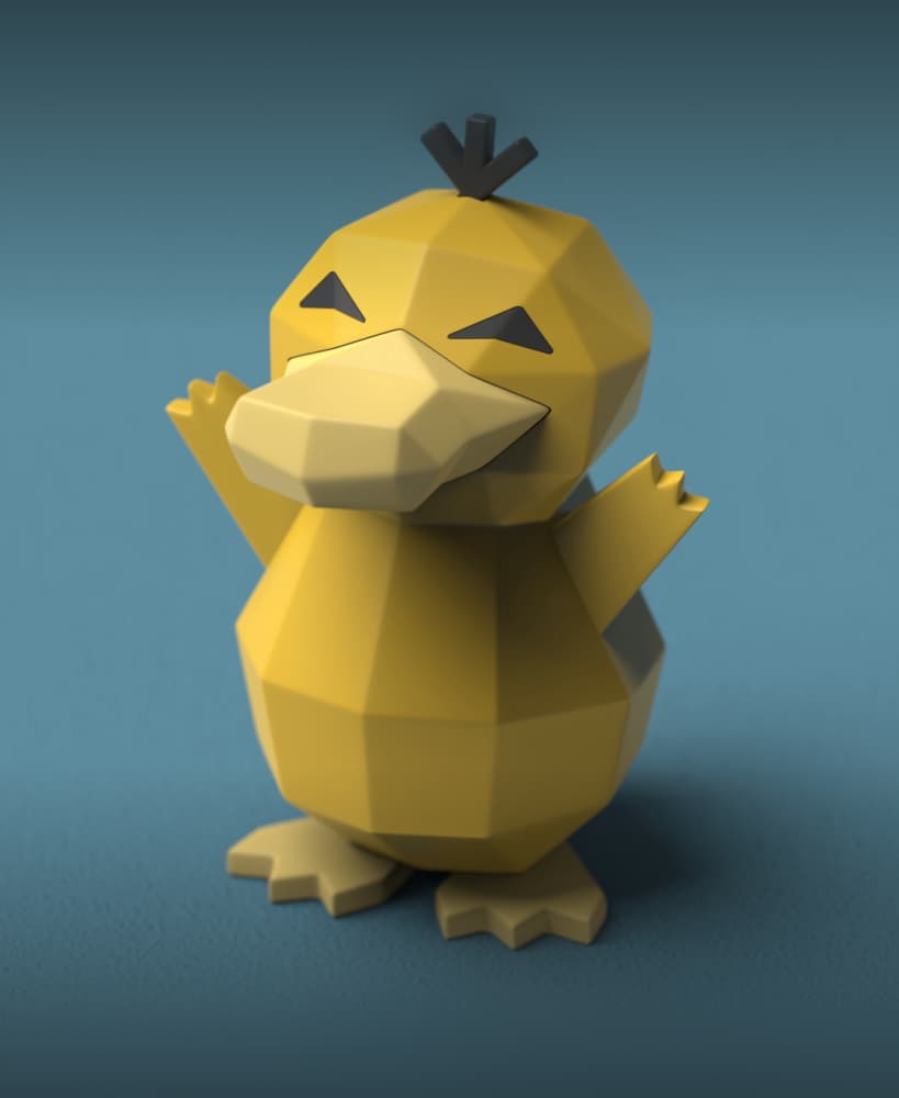Low-poly Psyduck 3d model