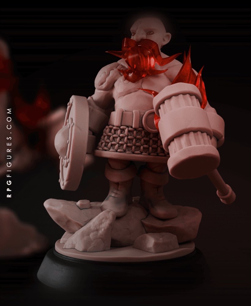 Azer Flame Beard D&D Dwarv - with Free Monsters Series Pdf - Mountain Bronze Warrior 3d model