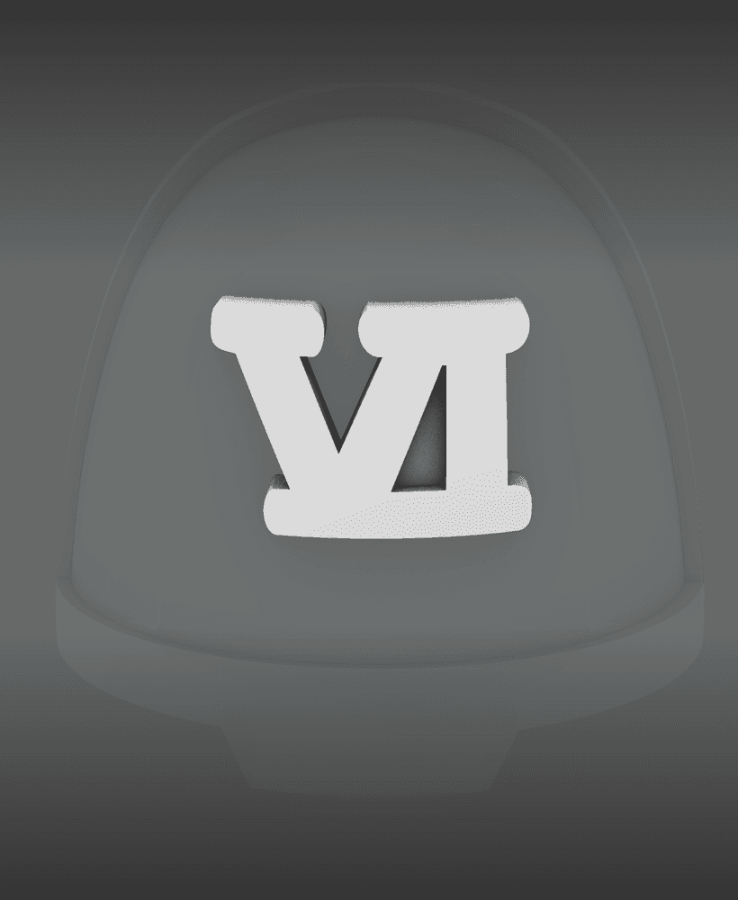 Space Knights V10B Standard Roman Numeral 06 Shoulder Symbols 3d model