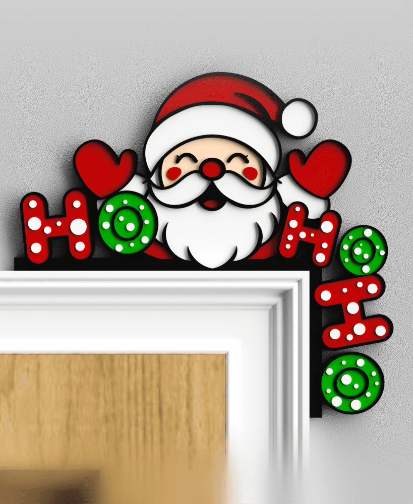 Santa Claus Christmas Door Topper 3d model