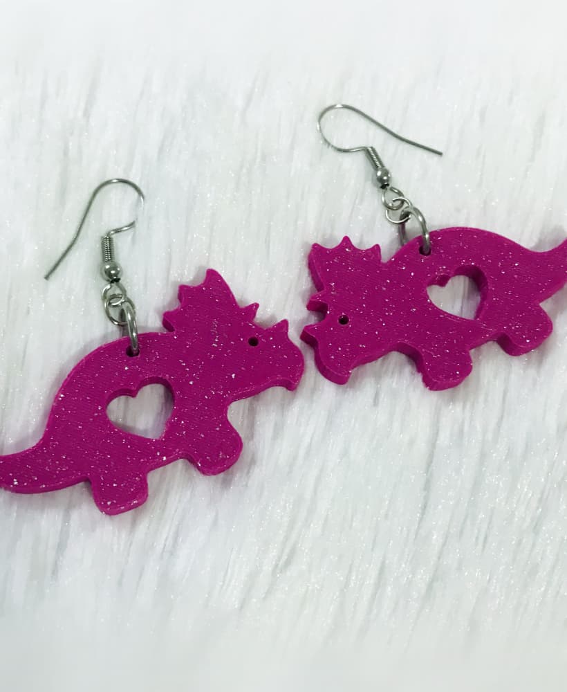 Triceratops Earrings.stl 3d model