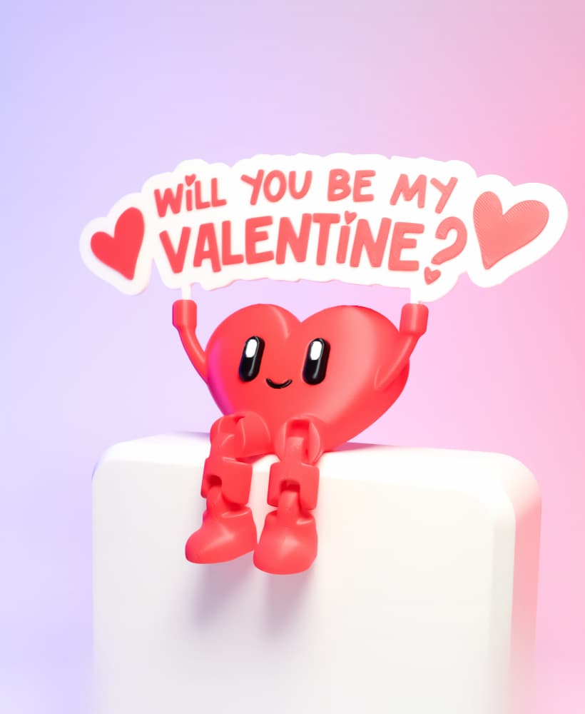 Be My Valentine - Flexi Heart 3d model