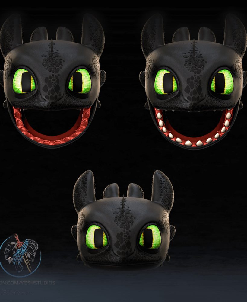 Toothless Mask 3D Printer STL File 3d model