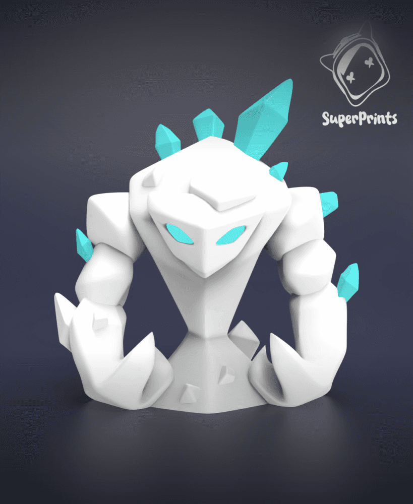 Ice Elemental - Easy Multicolor FDM RPG Minis (No supports) 3d model