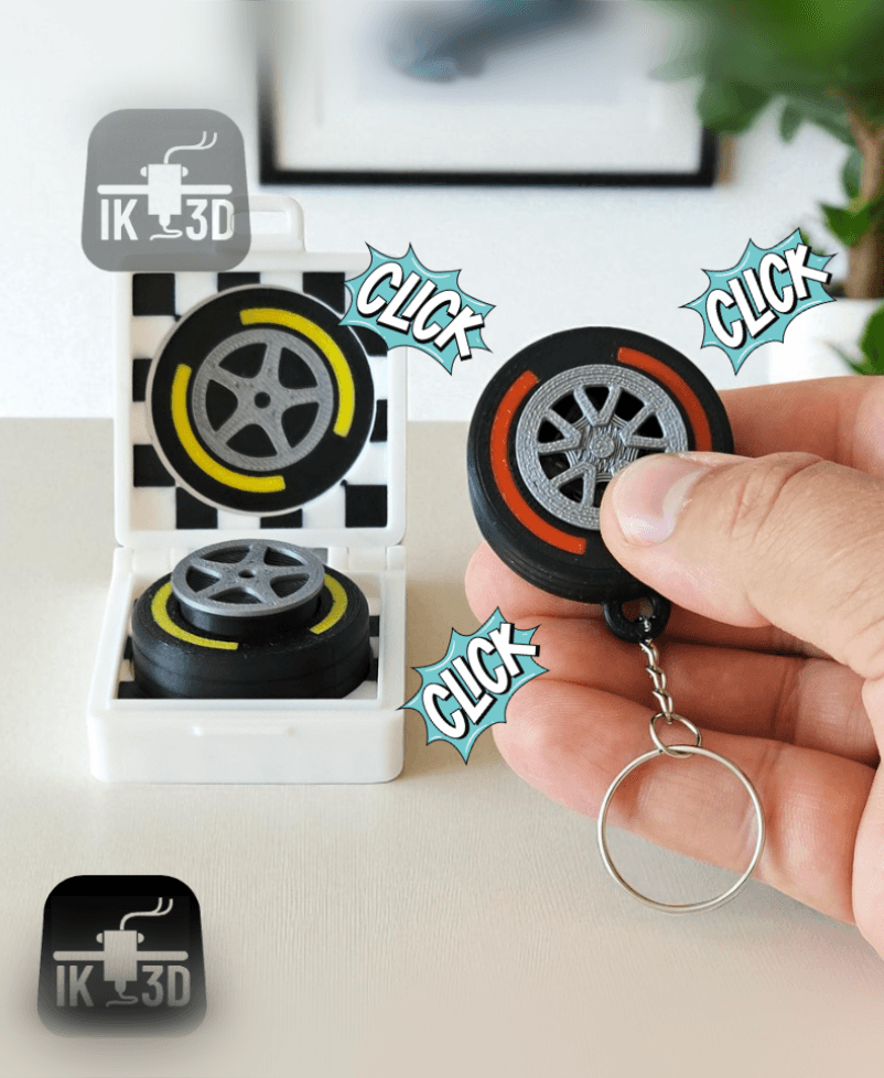 F1 Tire Clicker Toy / Keychain 3d model