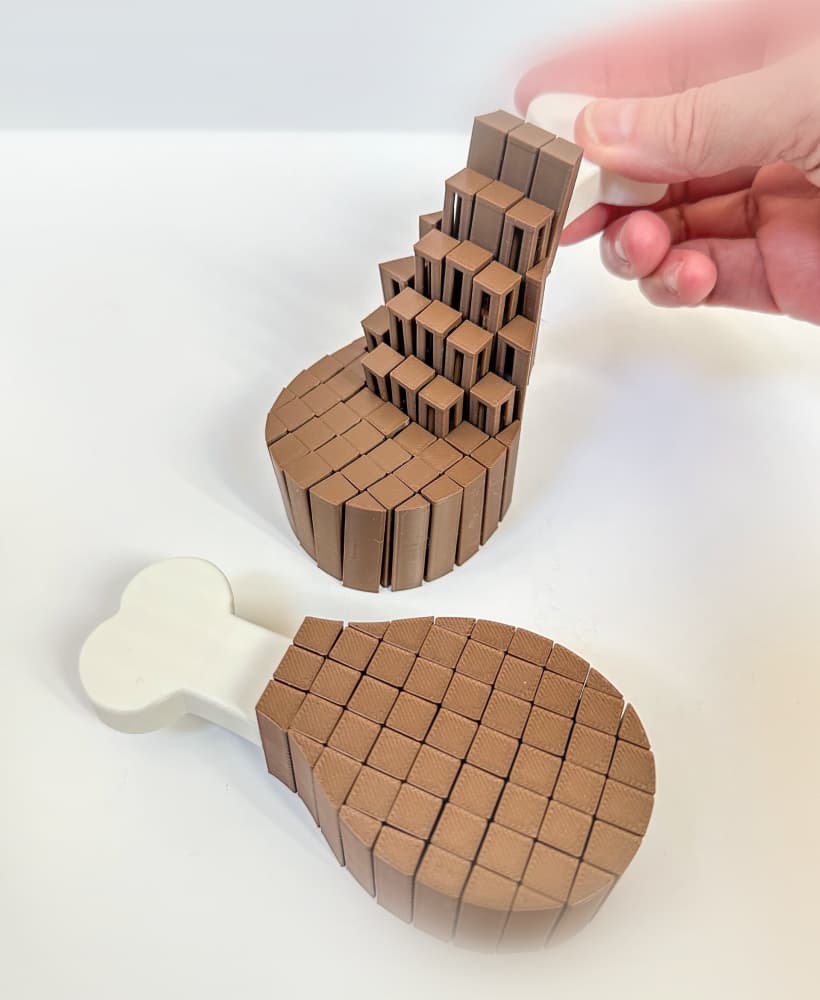 Pixel Turkey Leg Fidget 3d model