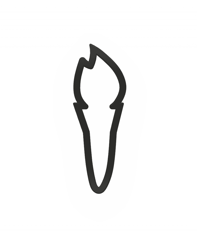 Torch Cookie Cutter STL File - 4 inches 3d model