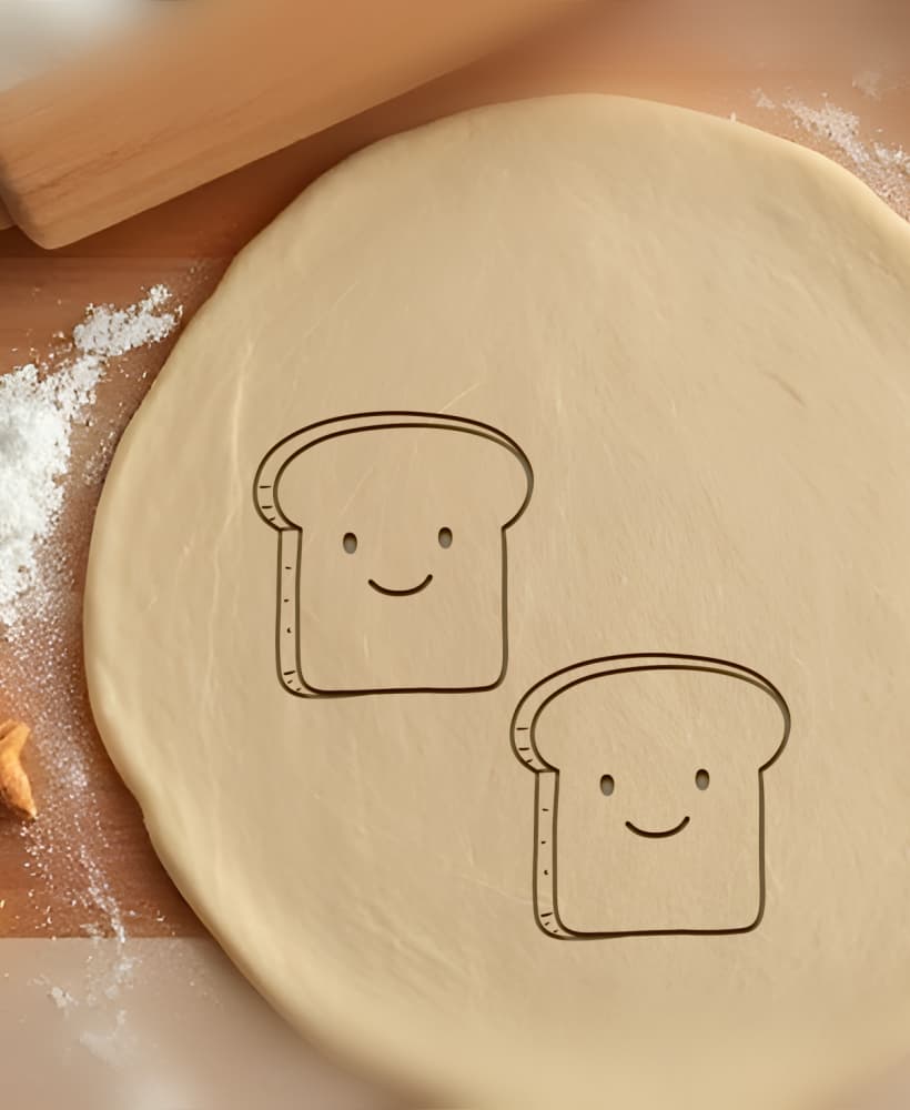 Happy Toast Cookie Cutter, Biscuit Cutter 3d model