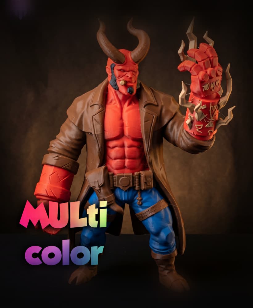 Hellboy Figure 3MF | Comic Hero Multi-Color | FDM 3d model