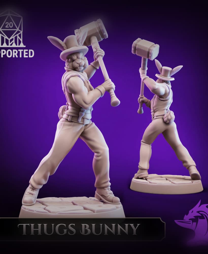 Hammer-Wielding Bunny Bandit 3d model