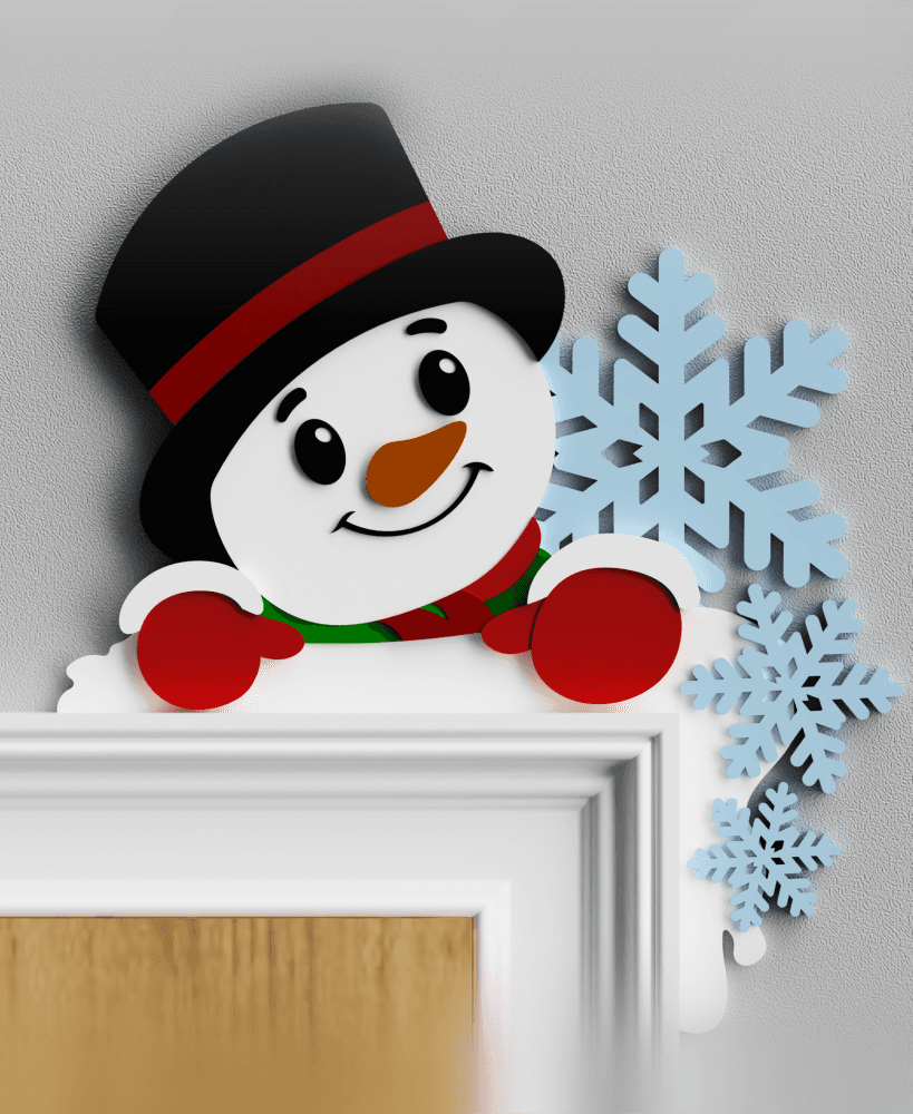 Santa Claus Christmas Door Topper 3d model
