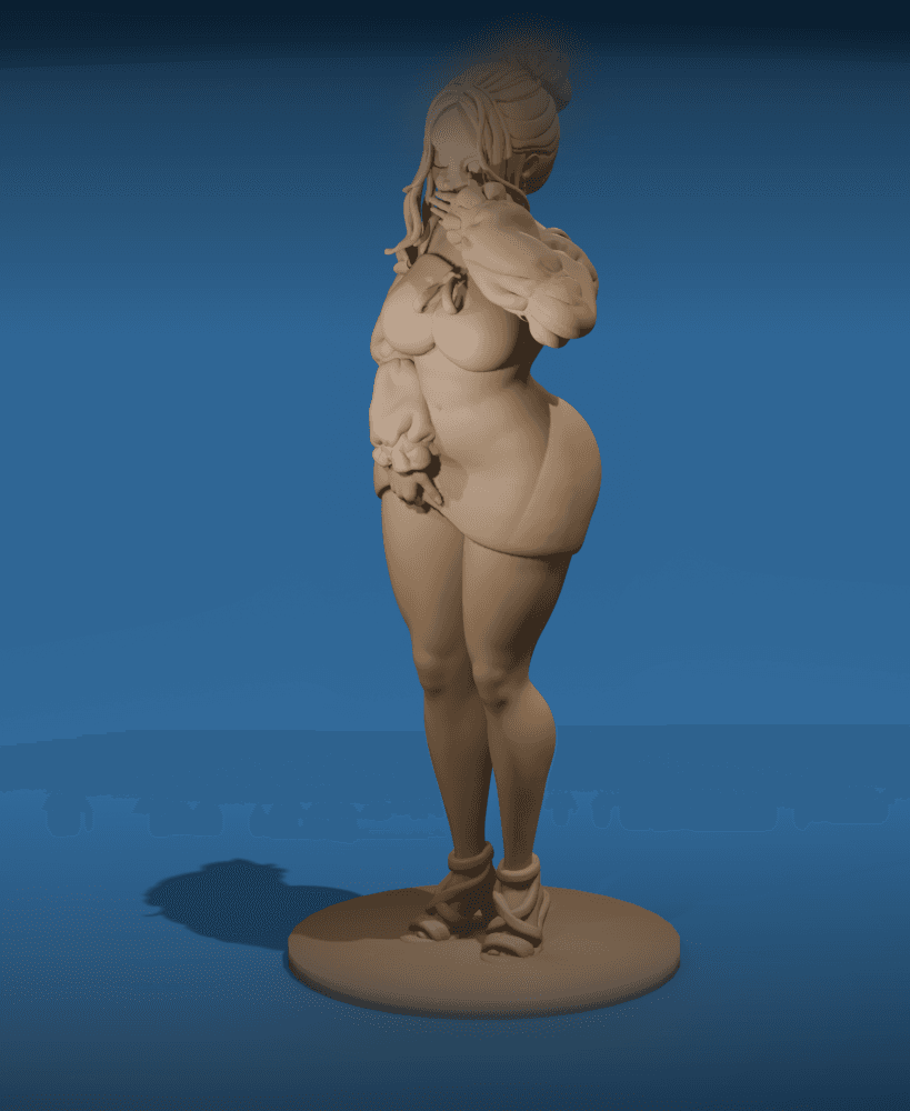 Sexy Toon Girl Blowing a Kiss – 3D Printable Stylized Pinup v2 3d model
