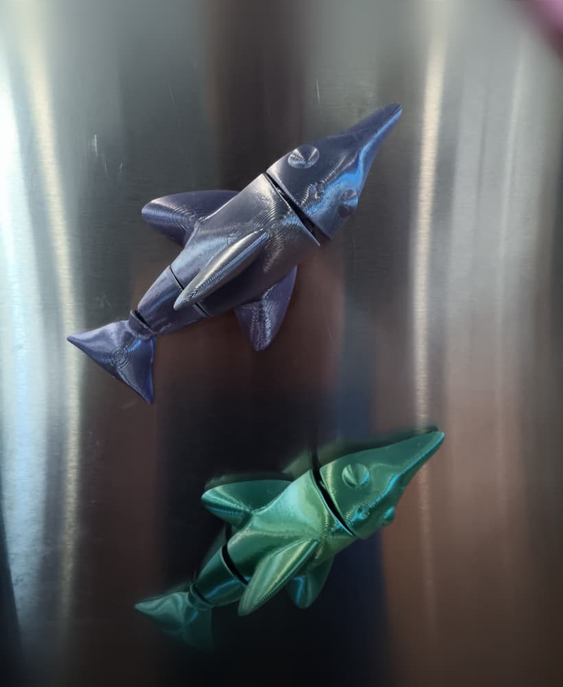 dolphin magnet - FREE - flexi fidget toy and magnet 3d model