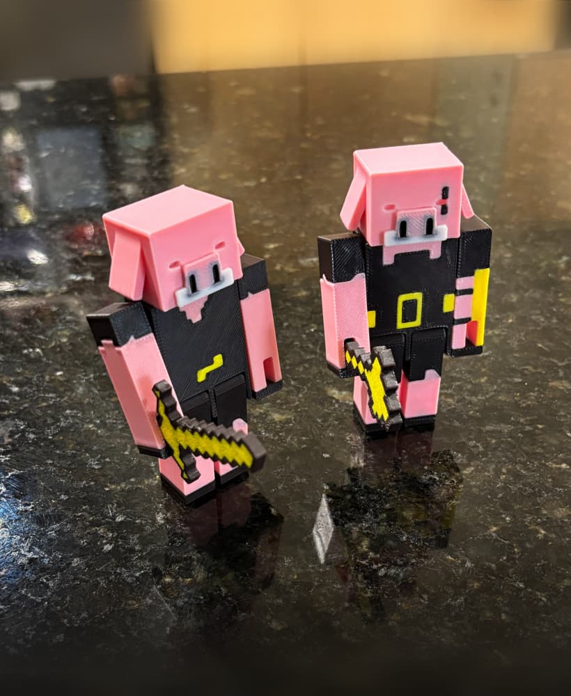 Piglin fully articulated 3d model
