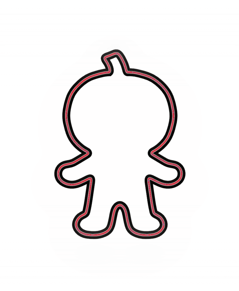 Pumpkin Head Gingerbread Man Cookie Cutter STL File - 4 inches 3d model