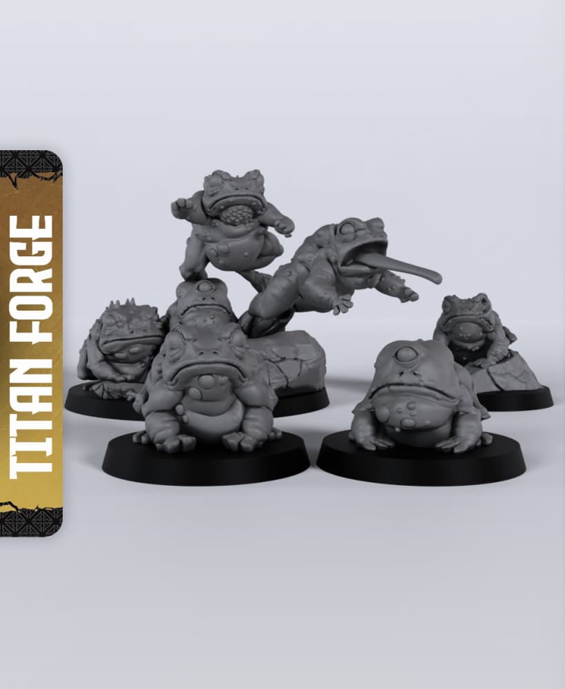 Toad Swarm - With Free Dragon - 5e DnD Inspired for RPG and Wargamers 3d model