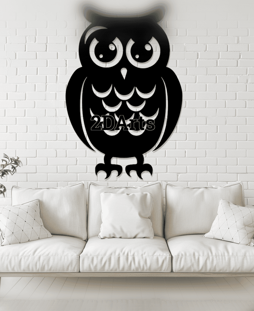 Cute Owl 2D Wall Art/Window Art 3d model