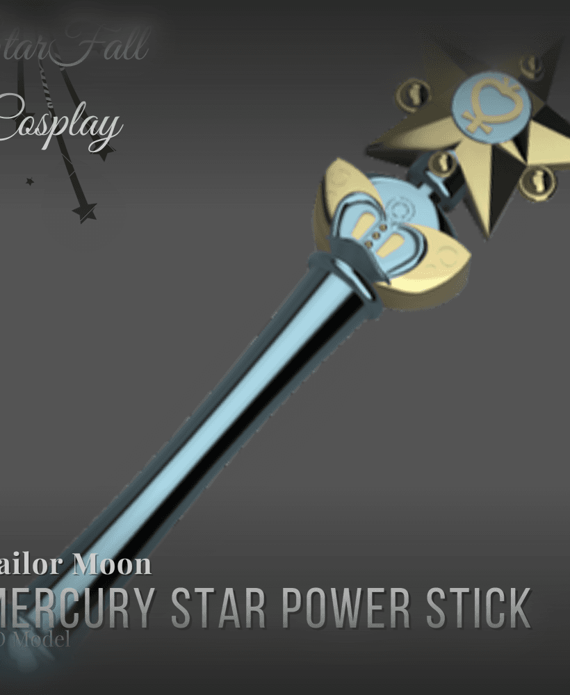 Sailor Mercury Transformation Wand - Sailor Mercury Star Stick 3d model
