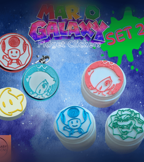Set 2!! Mario Galaxy Fidget Clicker Keychains 3d model