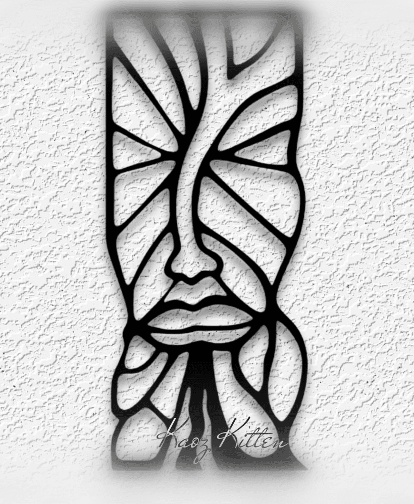 totem face wall art African cubism home decor 3d model