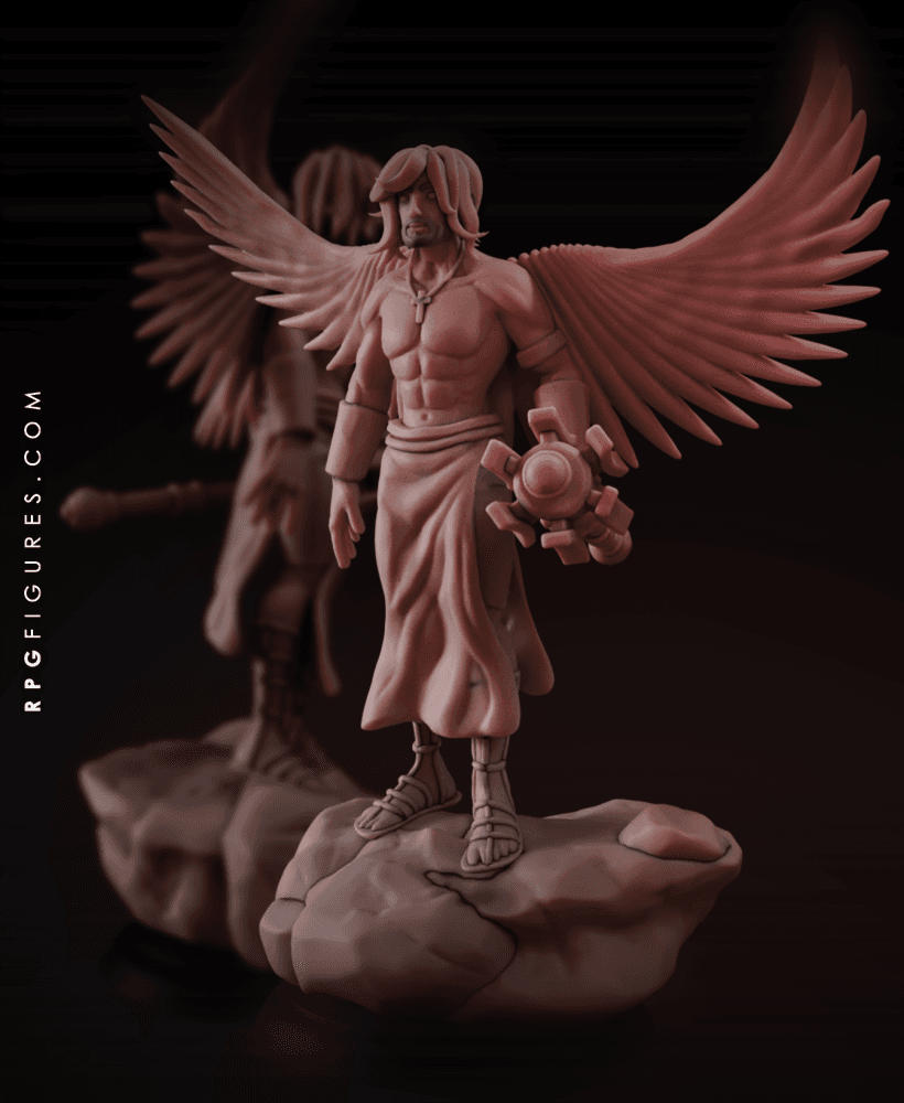 Angel Warrior - with Free Monsters Series Pdf - Celestial Miniature, Tabletop Games, RPG, Wargames 3d model