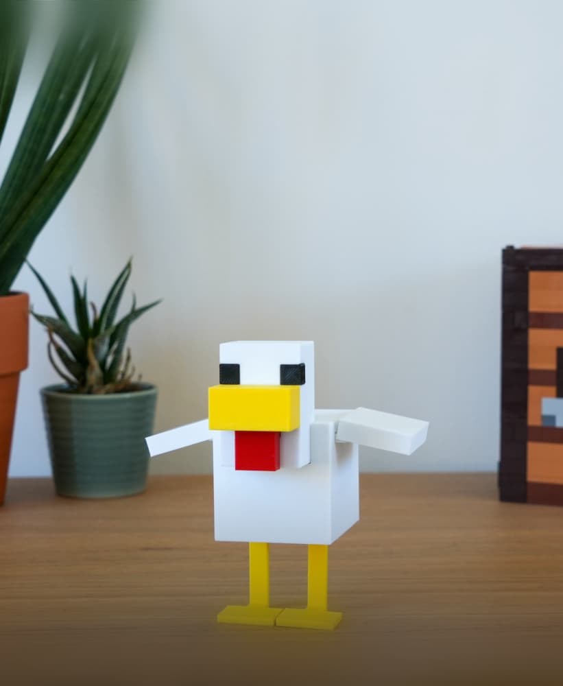 Minecraft Articulated Chicken - 3MF Multipart File 3d model