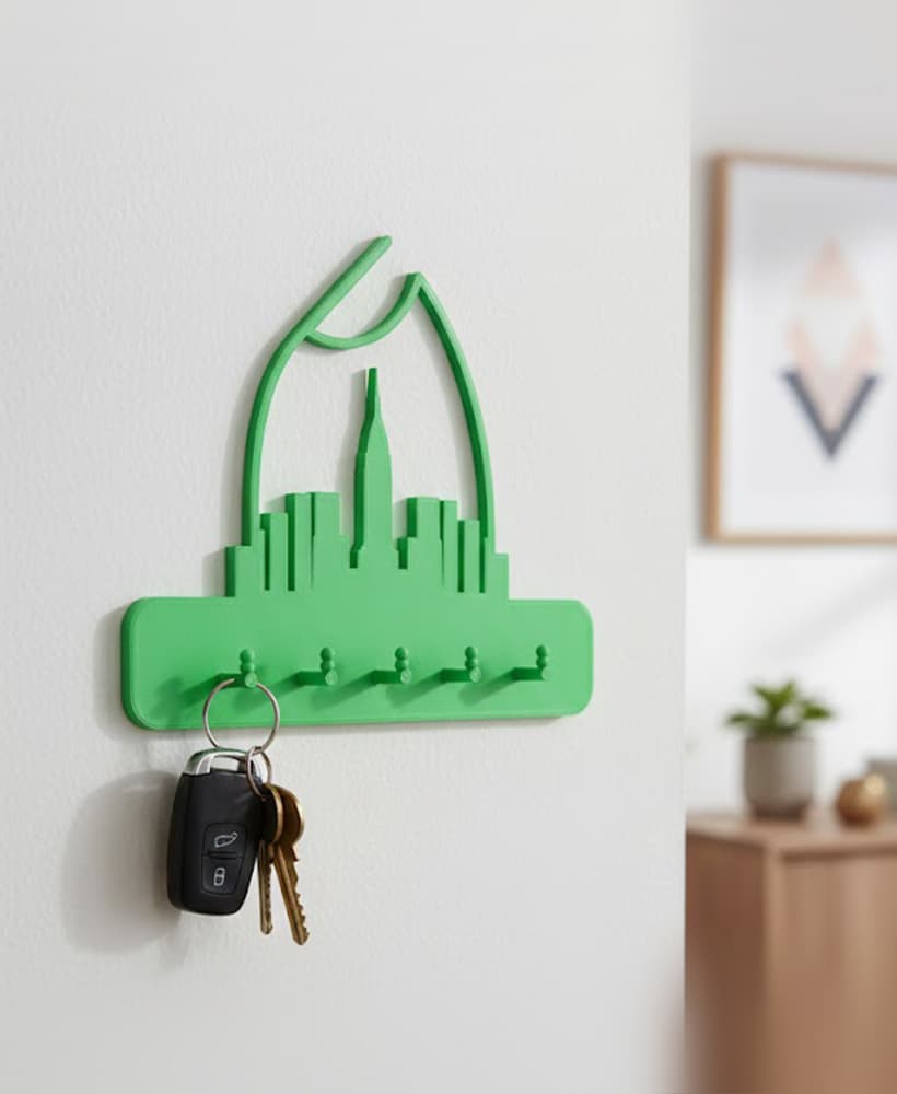Modern Wall-Mounted Key Holder – Minimalist 3D Printable Entryway Organizer 3d model