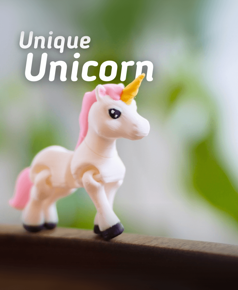 Unique Unicorn - Articulated Fidget Unicorn - Ludo Animal 3d model
