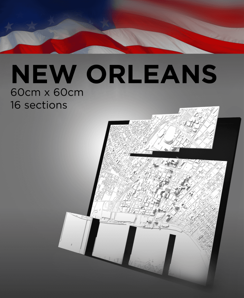 NEW ORLEANS, Skyline 3d map 3d model
