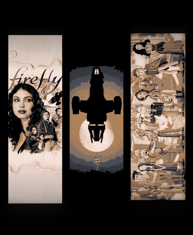 Bookmark Set Highlighting the TV Series Firefly and the Movie Serenity 3d model