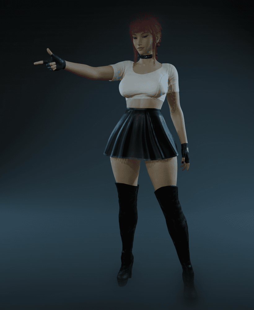 Curvy Woman Pointing v2 3d model