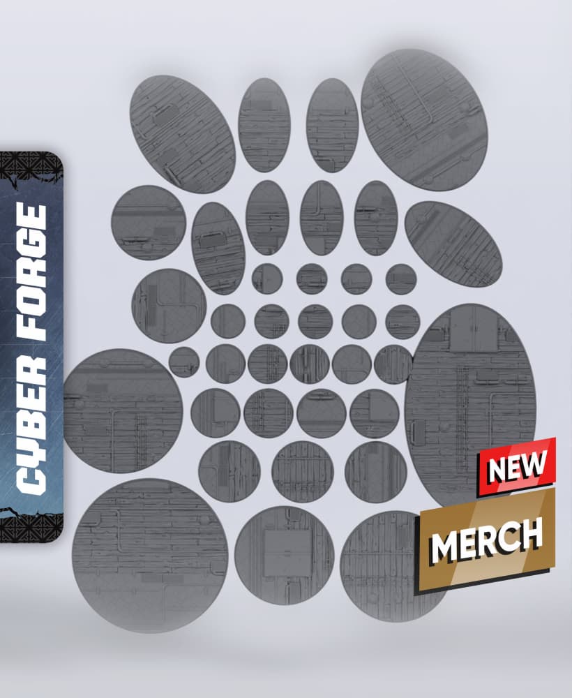 Carbon Caravan Bases - With Free Cyberpunk Warhammer - 40k Sci-Fi Gift Ideas for RPG and Wargamers 3d model