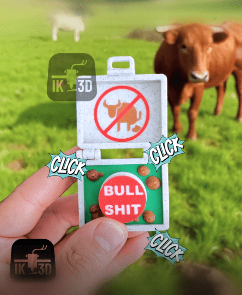 Bullshit Briefcase Clicker Toy / Easy to Print / 3MF Included 3d model
