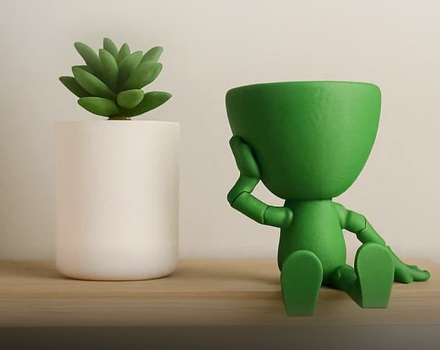 Flexi Planter Pot β Articulated 3D Printed Flower Pot | Desktop Plant Pot | STL File or 3D Printed 3d model