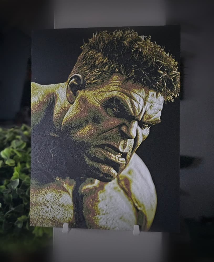 Hulk Hueforge 3D Printed Texture Wall Art 3d model