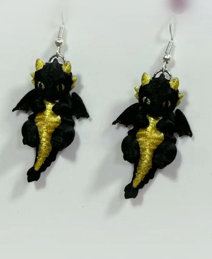 Cute Dragon Earrings 3d model