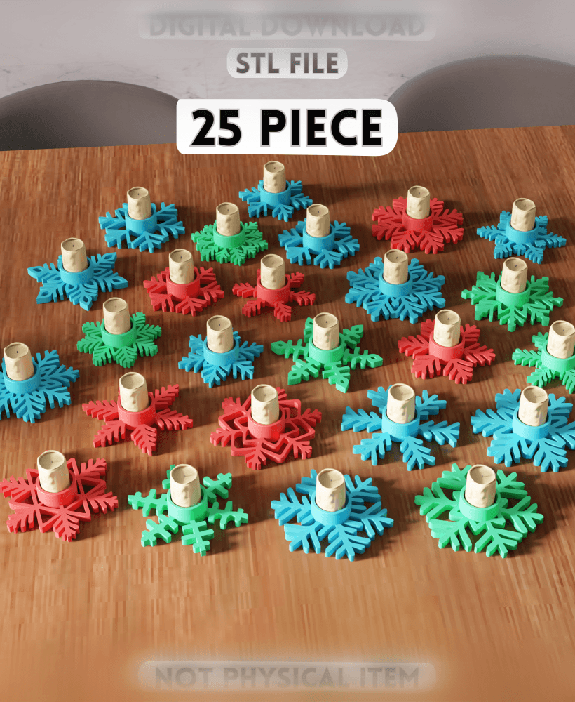 25 Pcs Snowflake Tea Light Holder Bundle 3d model