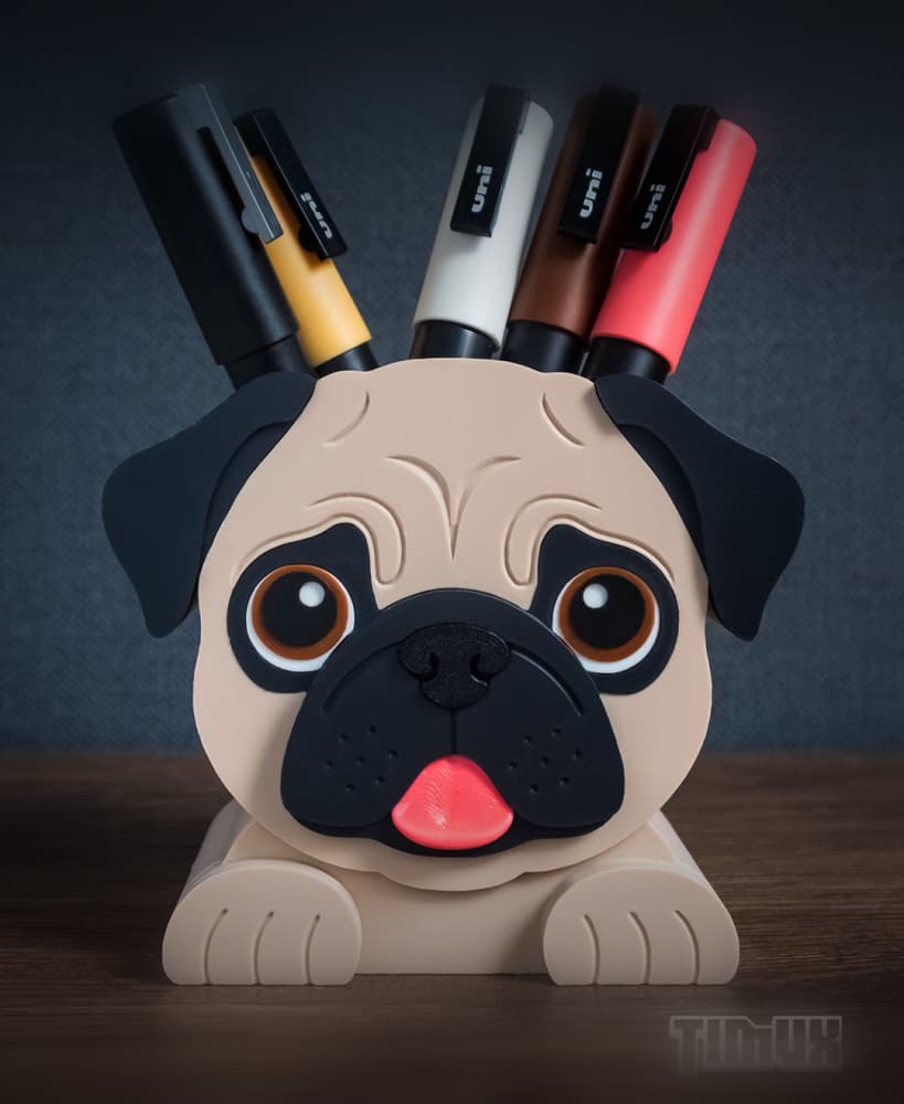 PUG PEN HOLDER 3d model