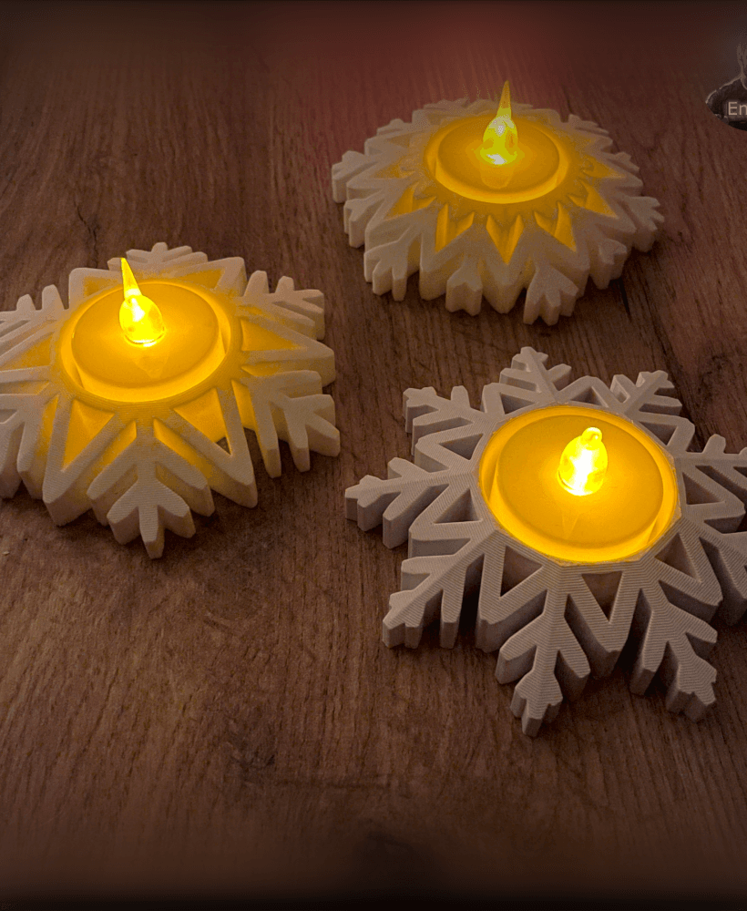 Snowflake Tealights 3d model