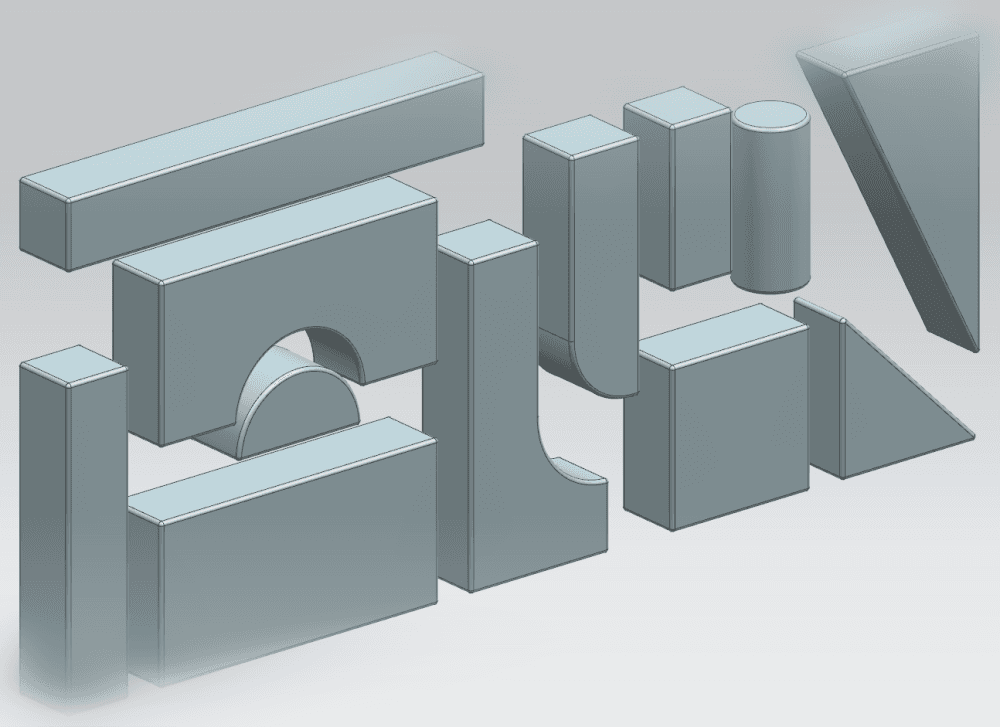 Toy Building Block Set 3d model