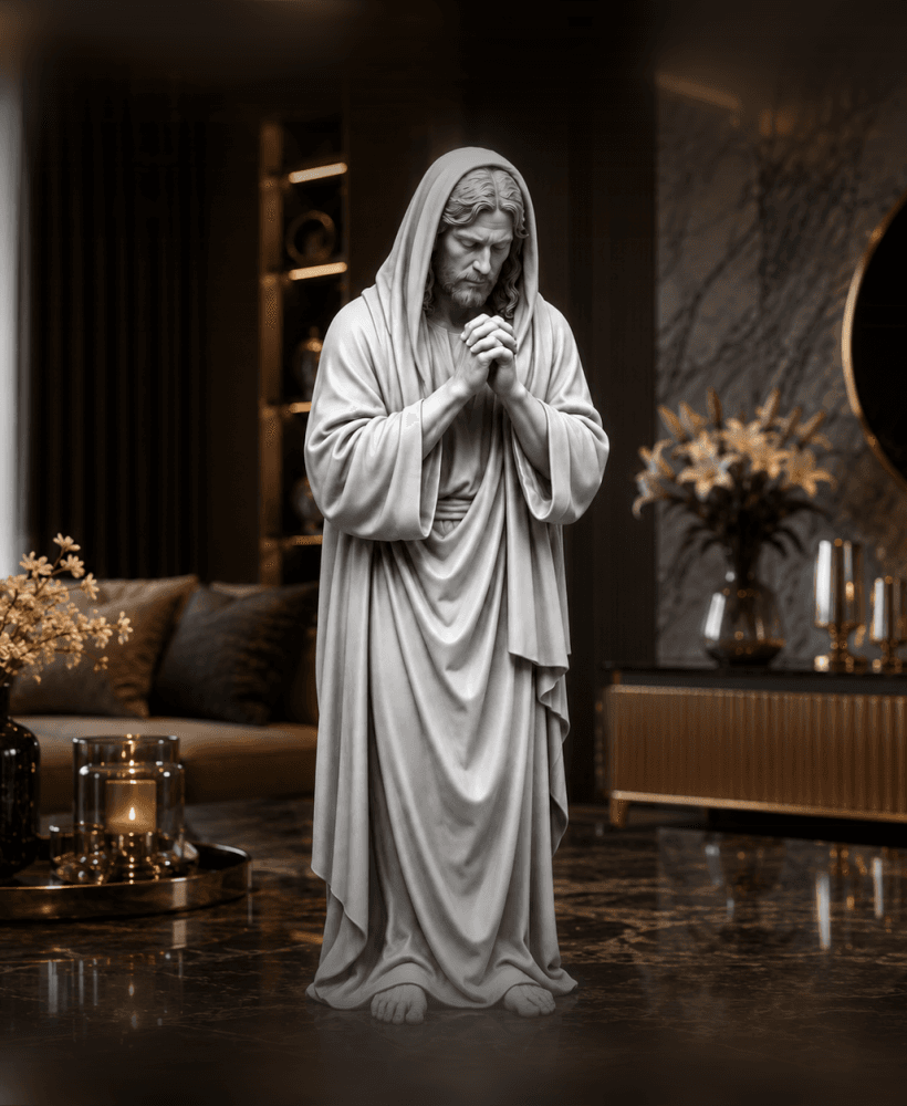 Free Praying Jesus Statue STL – Christian Prayer Sculpture 3D Print 3d model