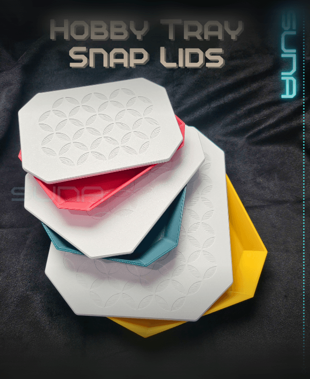 Snap-On Lid Set for Hobby Trays – Simple, Sturdy, and Stackable 3d model