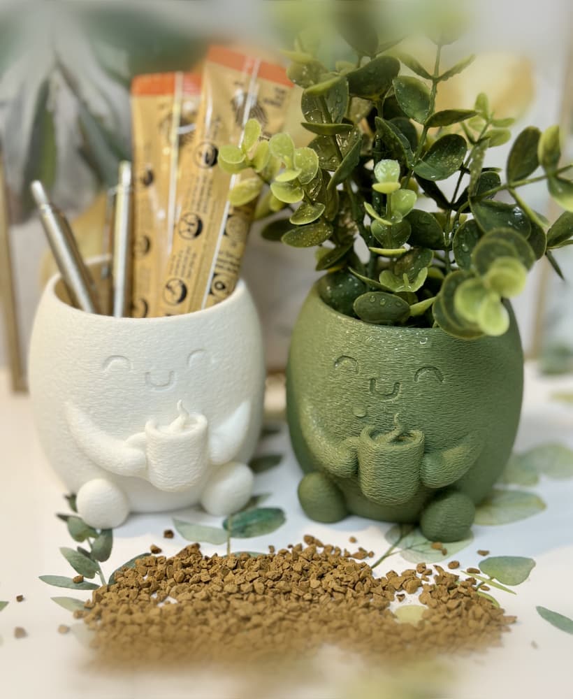 Coffee Lover Planter STL | Cute Mug Pot | Desk Decor 3d model