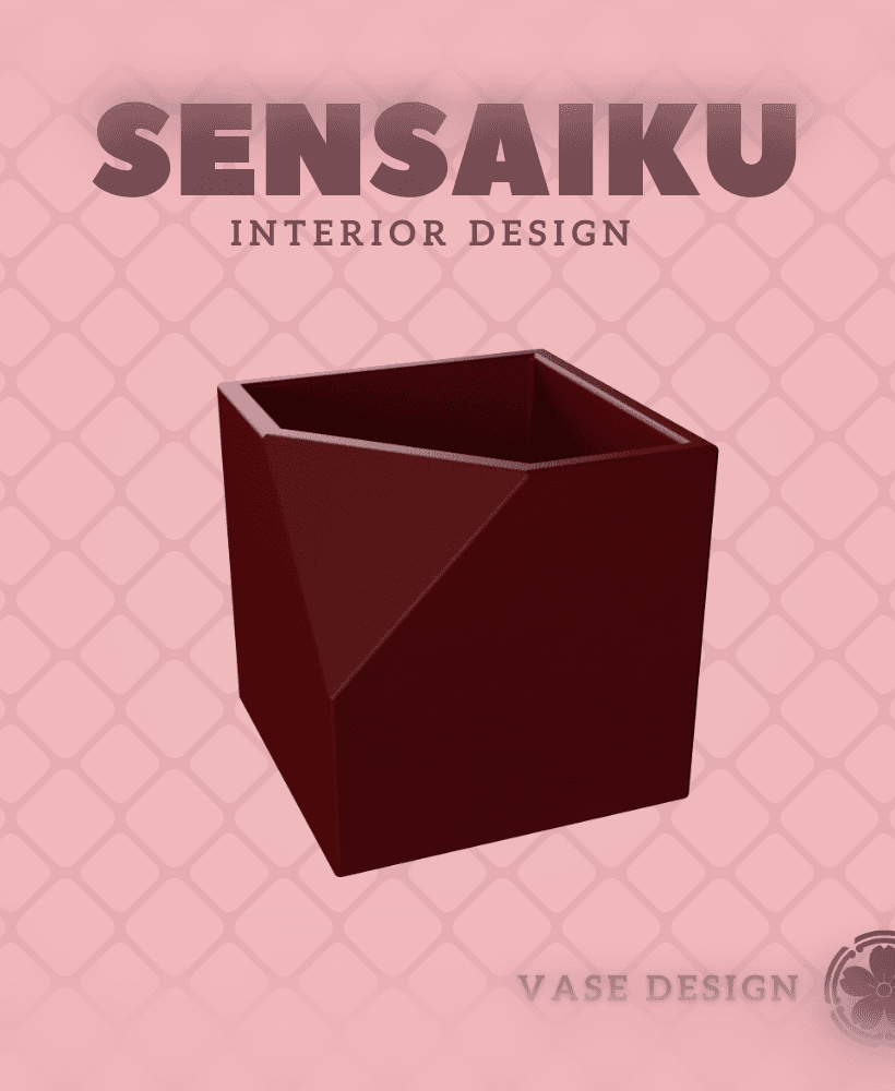 61. Cube 60 Custom Vase Design - Ikebana Home Decoration 3d model
